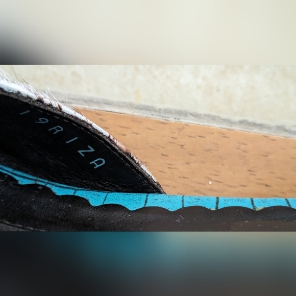 Donald Pliner Couture Calf Hair Croc Embossed 2.5" Wedge Ankle Strap Size 9N EUC - Picture 4 of 8